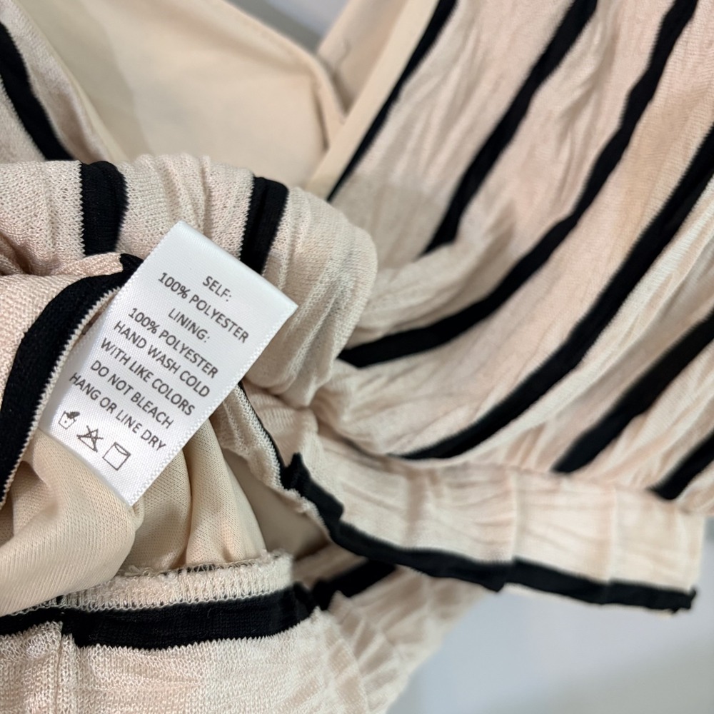 SAGE The Label Made in USA Striped Black Cream Cropped Top Women's Size M - Picture 6 of 6